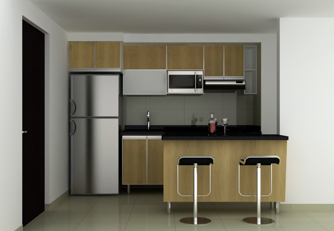 Diseños de cocinas modernas para apartamentos pequeños 1